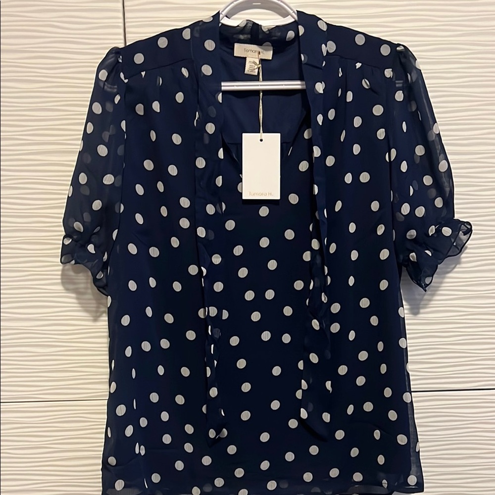 New women blouse White Polka Dot